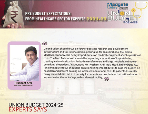 A headline banner Pre-Budget Expectations from Healthcare Sector Experts