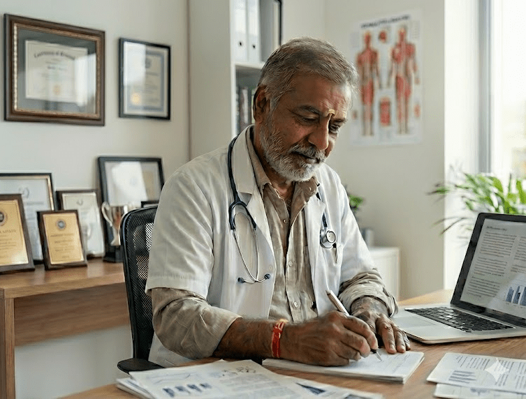 doctor writing a script digital marketing agency for doctors